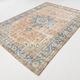 7x10 Turkish Blue & Peach Handmade Persian Rug, 220x304Cm