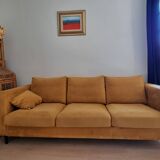 Velvet mustard sofa 3 places