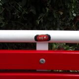 Old folding wooden and metal bench