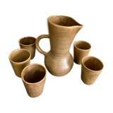 Stoneware pitcher and tumbler service