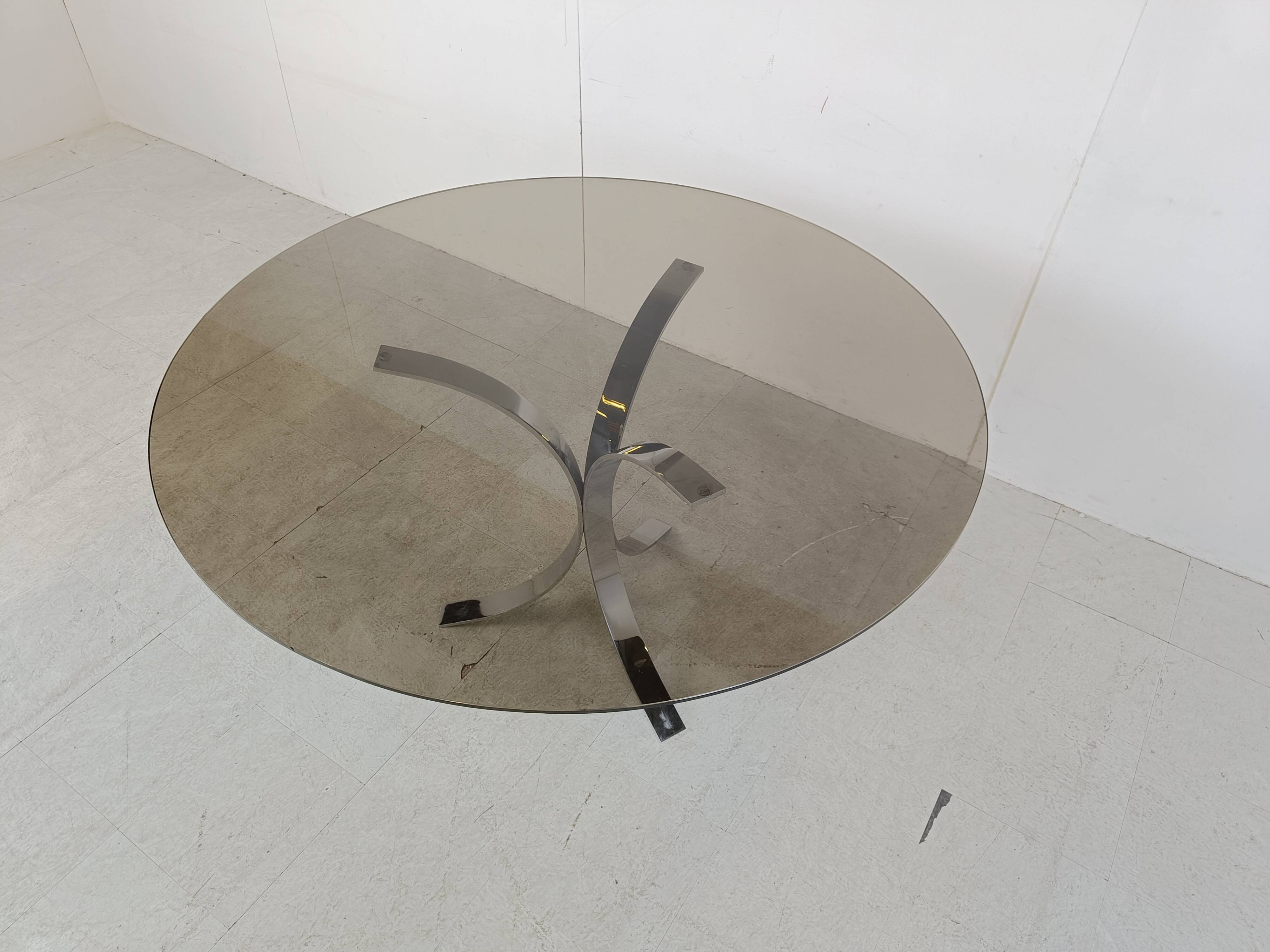 Vintage chrome dining table, 1970s