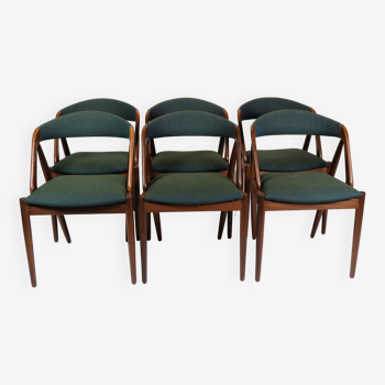 Ensemble de 6 chaises de salle à manger modèle 31 réalisées en teck par Kai Kristiansen datant des années 1950