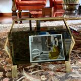 Modern brass magazine rack,  Italy 1970