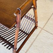 Table d'appoint avec porte revues vintage Rotin Bambou 1970s