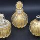 Set of 3 gold Ercole Barovier "Bullicante" Murano glass vases for Barovier & Toso