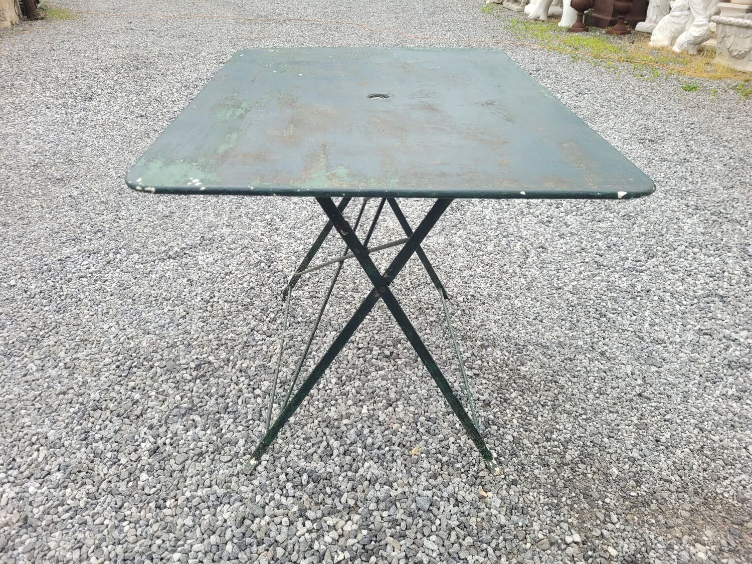 Old folding iron garden table