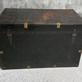 Riveted metal travel trunk