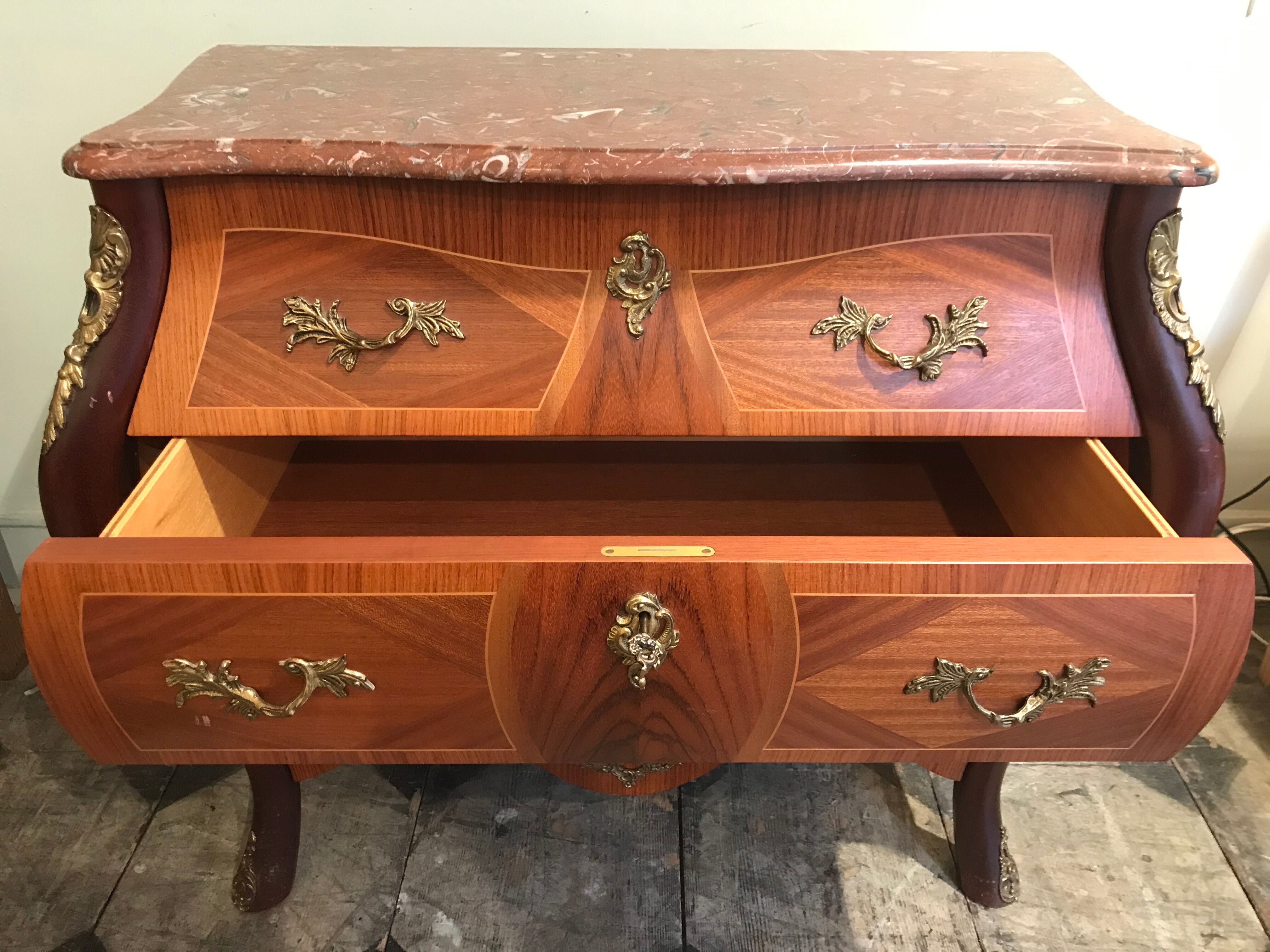 3-drawer neo-baroque commodus circa 1960 (pair available)