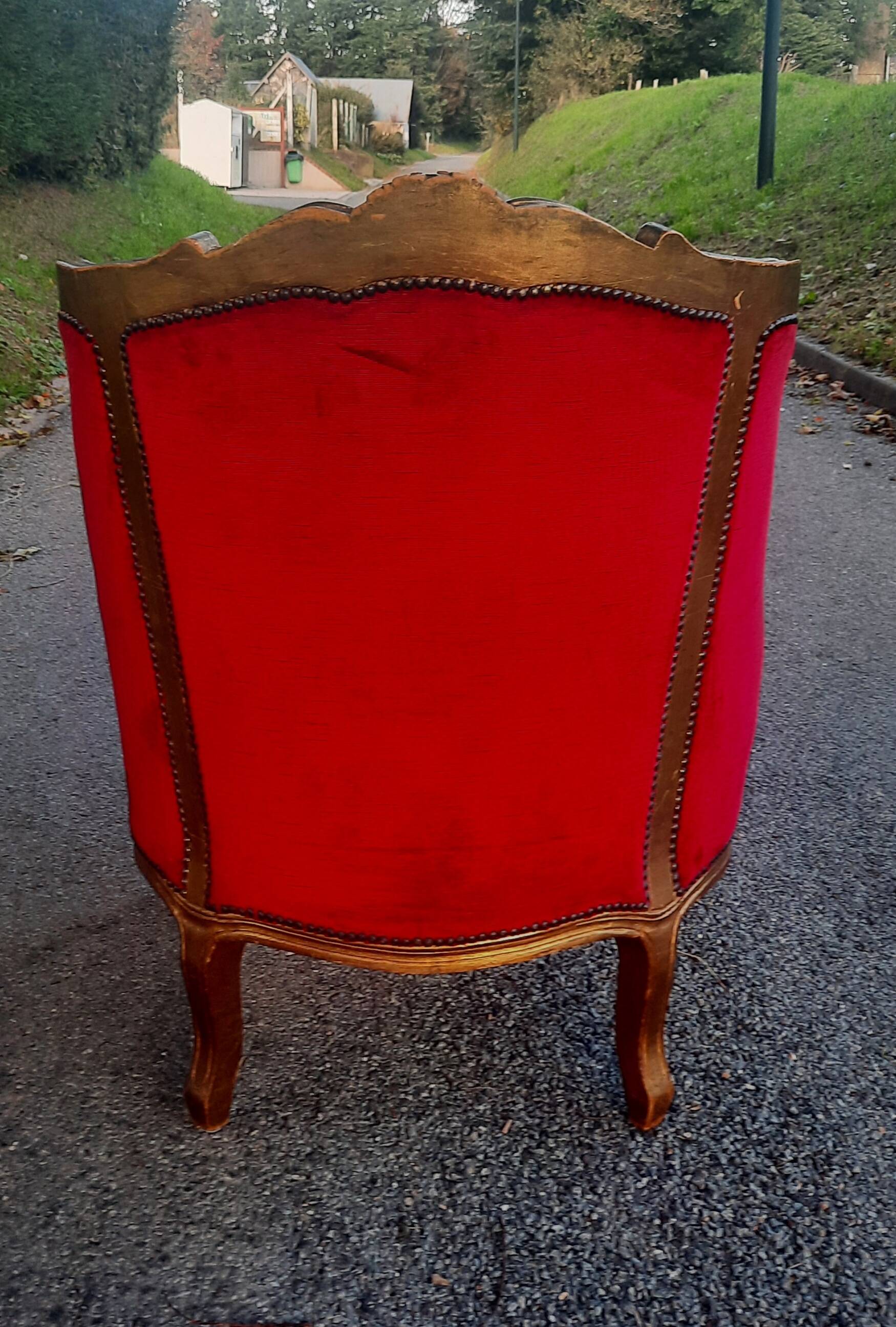 Large Louis XV style padded bergère