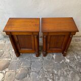 Pair of solid cherry bedside tables empire style