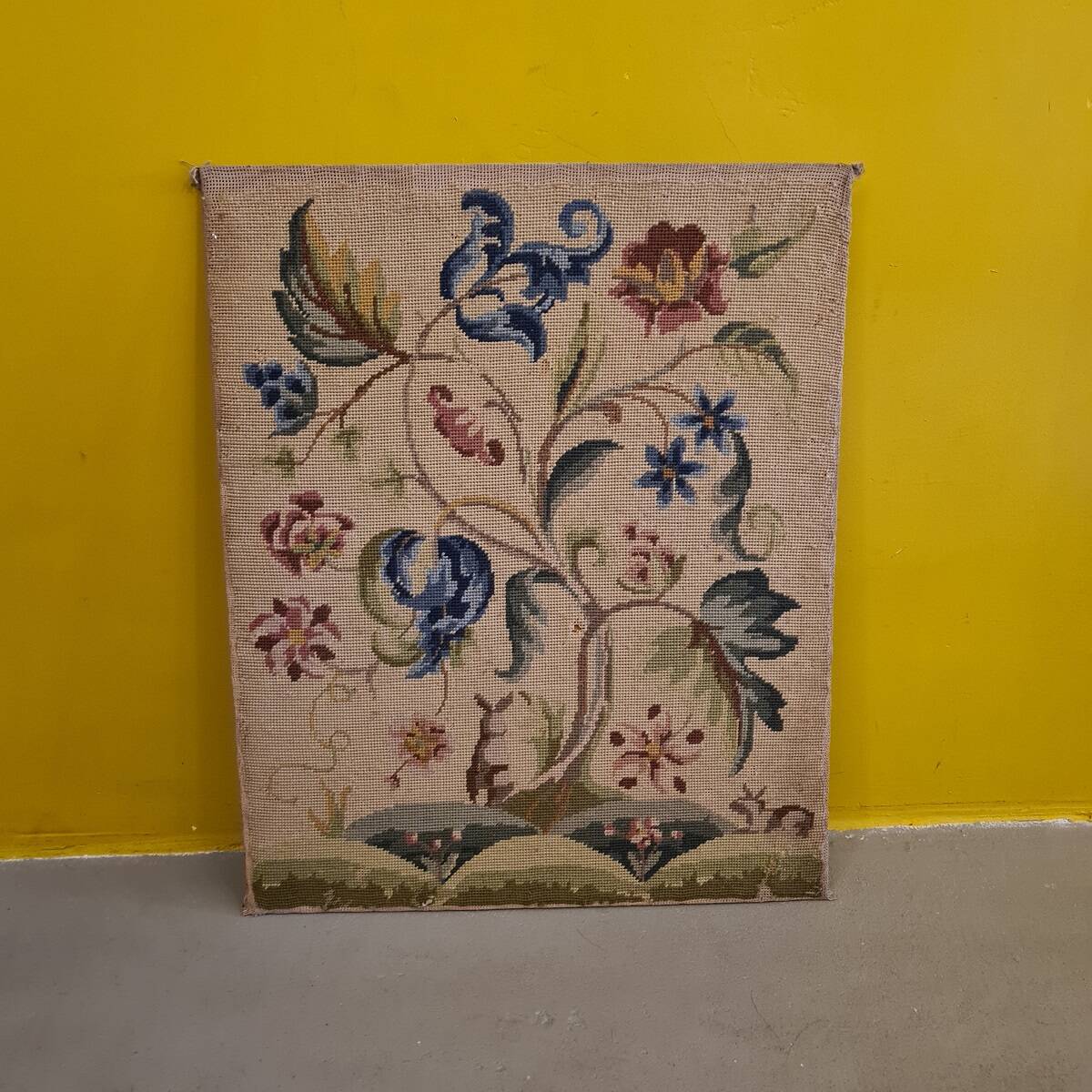 French Gros Point Embroidery on panel 19th Century