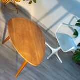 Surf-shaped coffee table, solid oak, 1950s