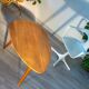 Table basse forme surf, chêne massif année 50
