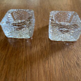 Pair of Lorraine crystal salters pepper shaker