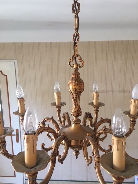 Old brass chandelier 8 branches