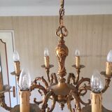 Old brass chandelier 8 branches