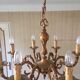 Old brass chandelier 8 branches