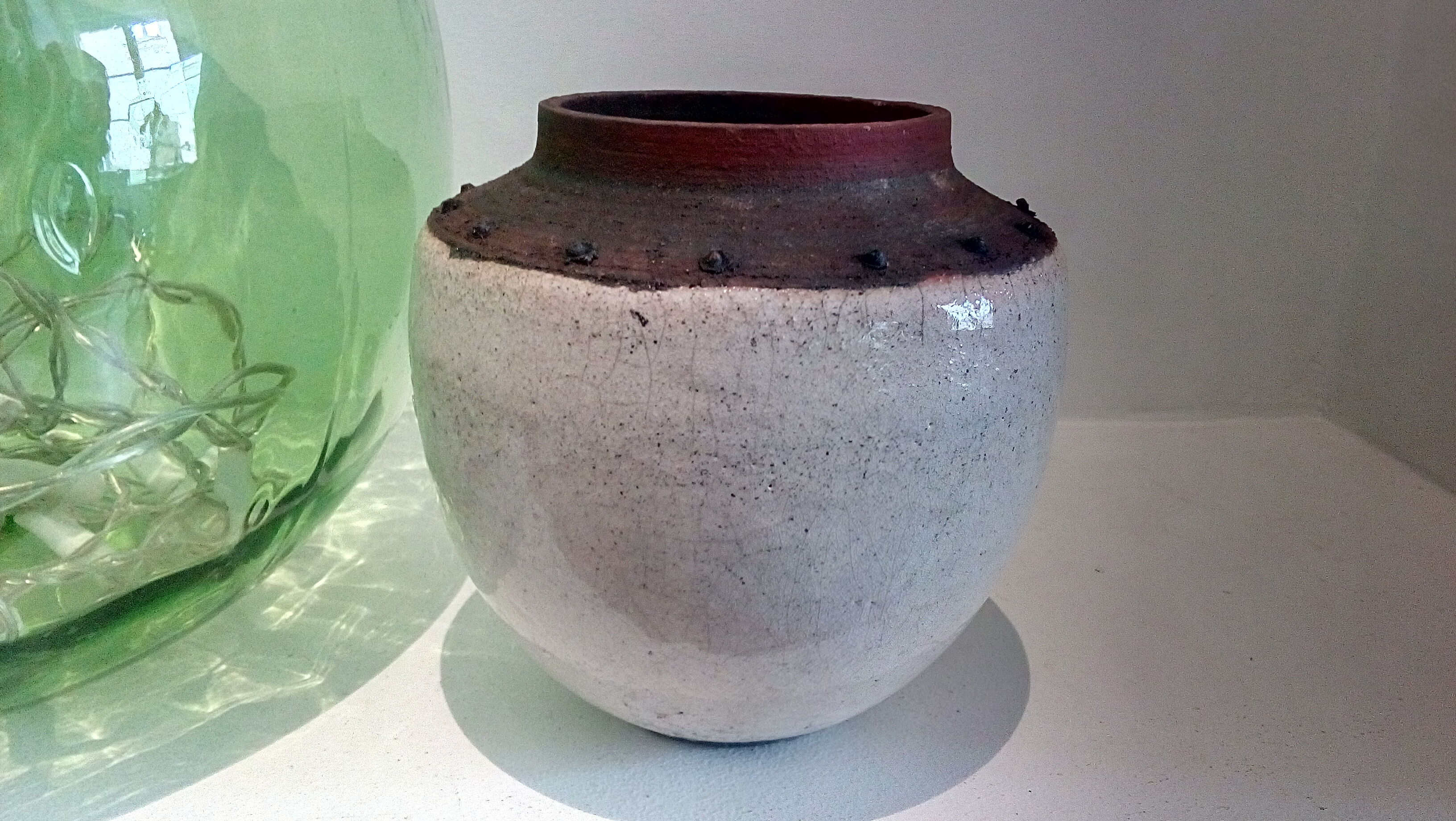 Raku ball vase