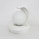 Vintage White Cobra Snake Lamp in Ceramic and opaline globe. 80 years