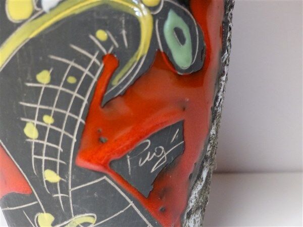 Signed Vallauris Pugi earthenware vase
