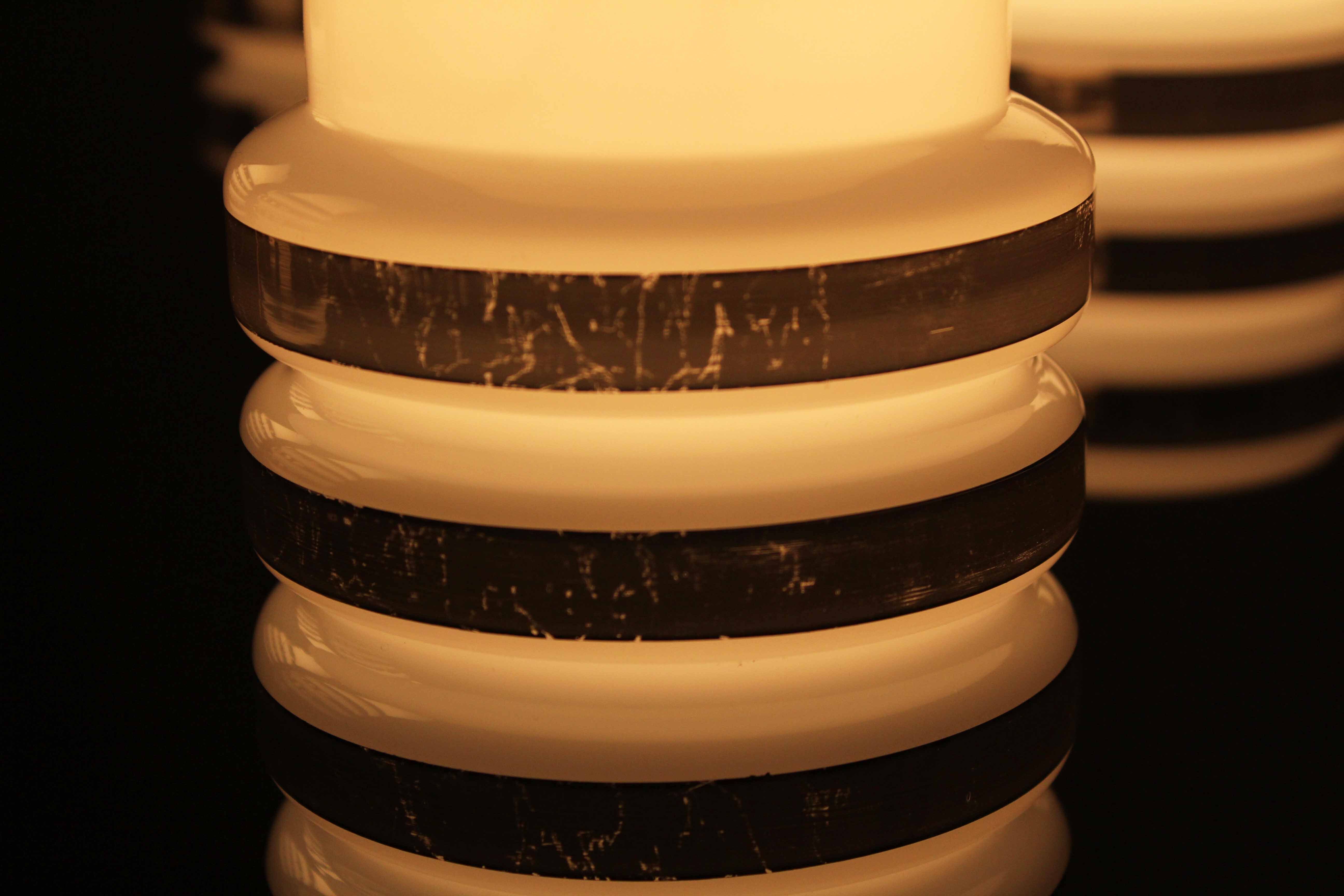 Hanging lamp cascade opaline glass and chrome