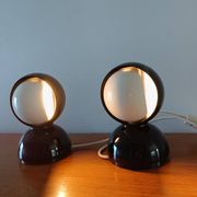 Set of 2 vintage black and white Eclisse lamps - Magistretti for Artemide