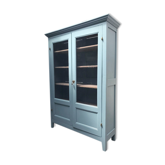 Vitrine bibliothèque denim