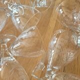10 antique crystal stemmed glasses