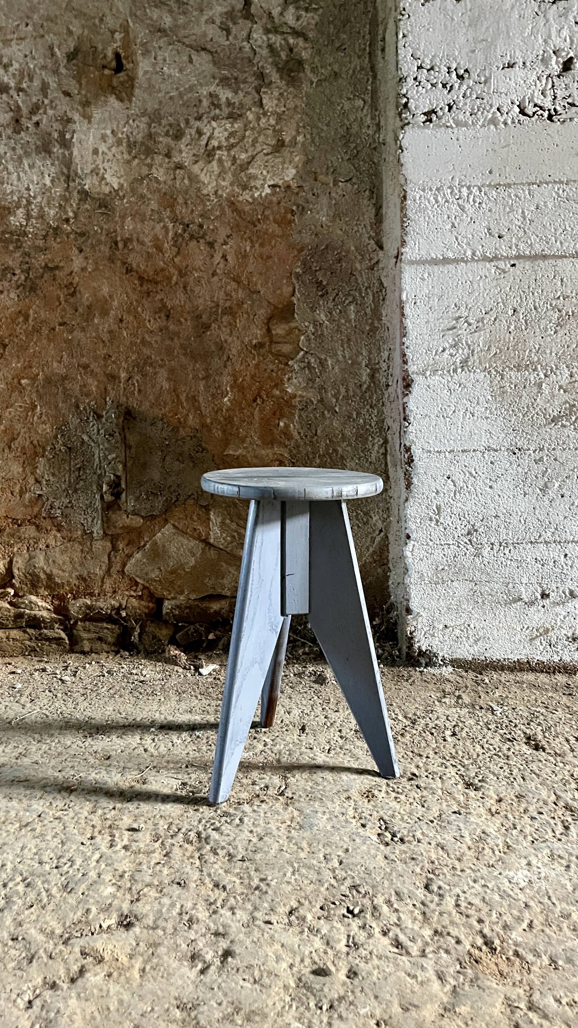 Vintage rustic style wooden stool