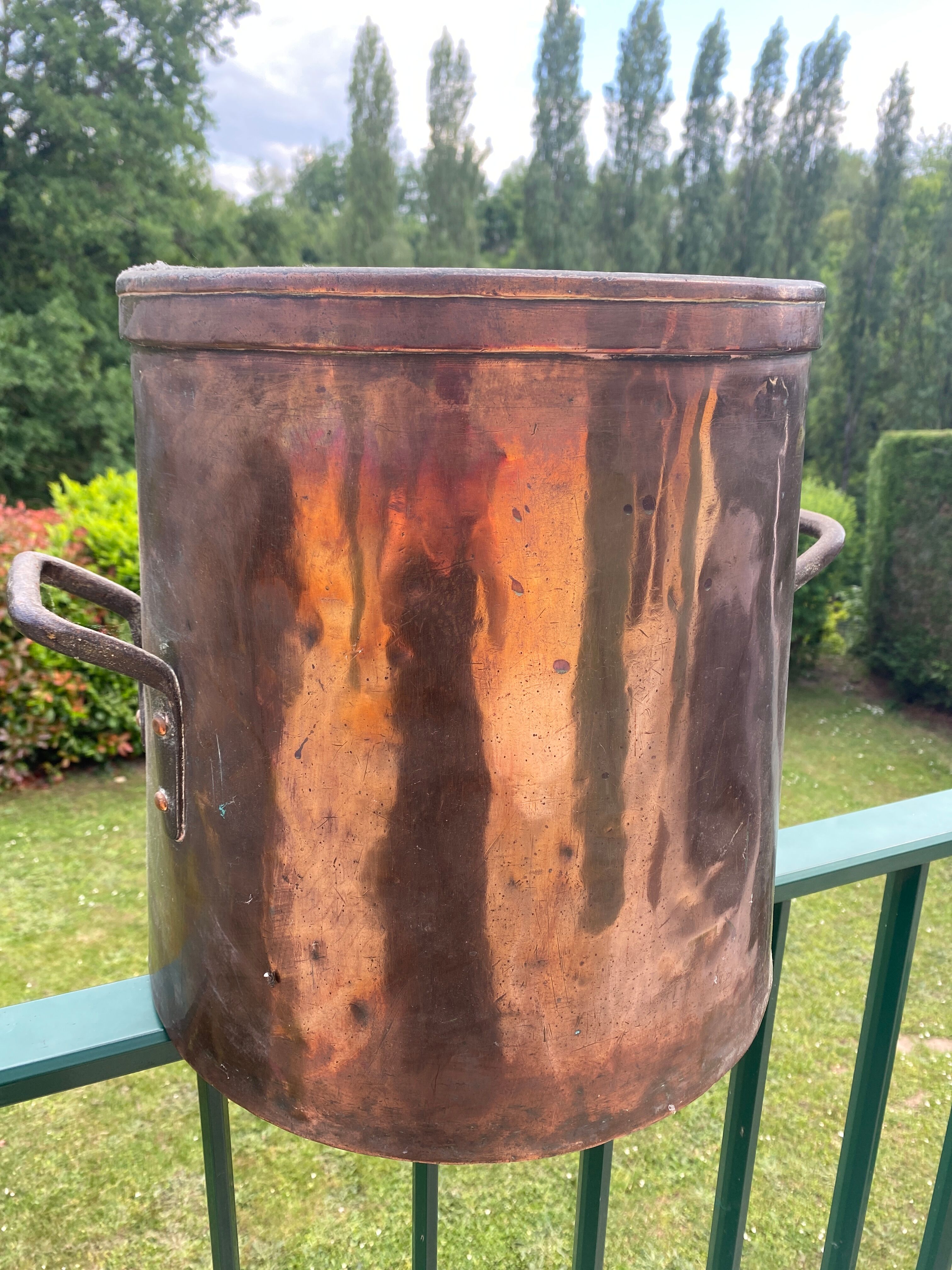 Large copper cauldron 19th