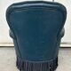 Armchair Napoleon III leather Chesterfield way, late nineteenth