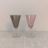 2 small old glasses
