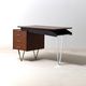 Floating minimalist hairpin desk by Nijkerk, 1950s