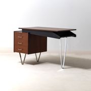 Floating minimalist hairpin desk by Nijkerk, 1950s