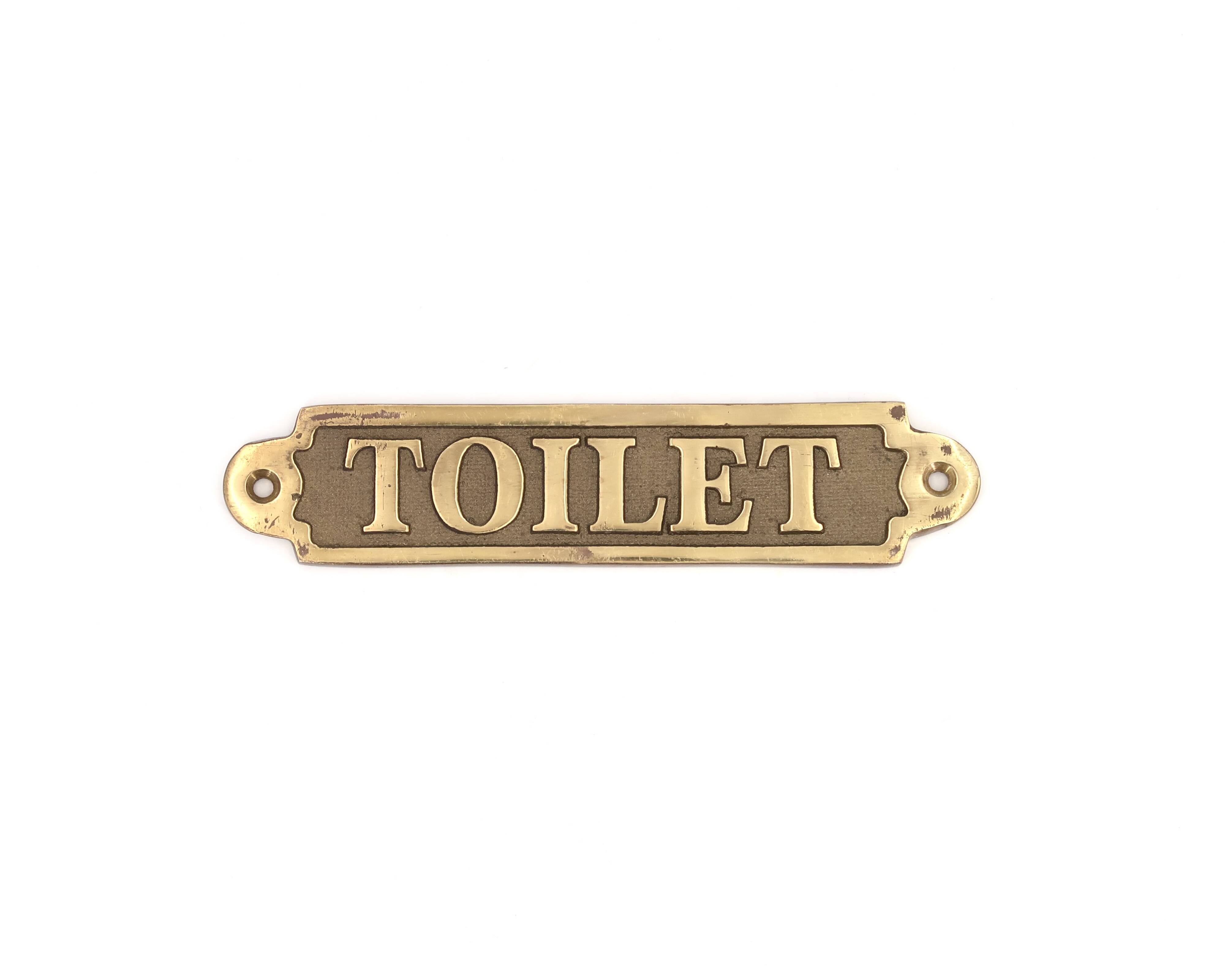 Toilet brass door plaque, 1970s