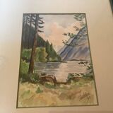 Pair of watercolor nature landscape frames
