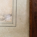 Drawing with lead mine, rider, signed