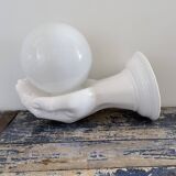 Vintage hand-shaped wall lamp in white ceramic