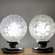 Pair of German 50s Modernisr glass table lamps by Groewe