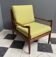 Yellow fabric and wood relax chair 1960s