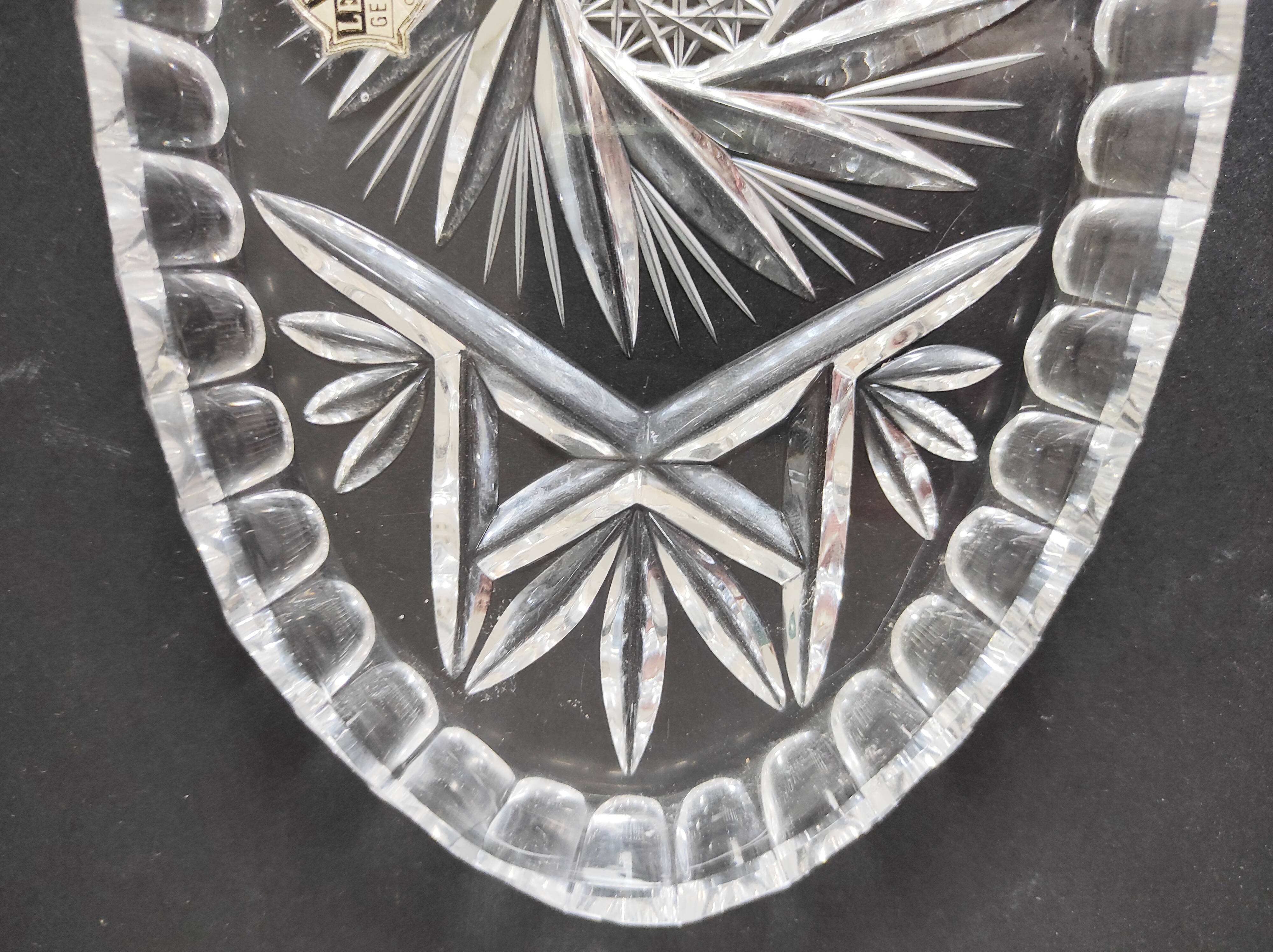 Bohemian crystal oval dish 22.5 x 12 cm