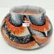 Vide poche Carlo Moretti verre opalin orange et noir design