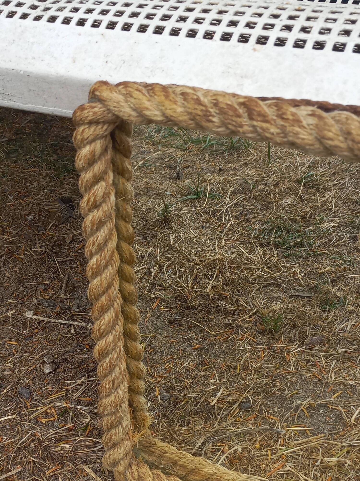 Set of 2 Audoux and Minet mirrors with rope from the 1950s.