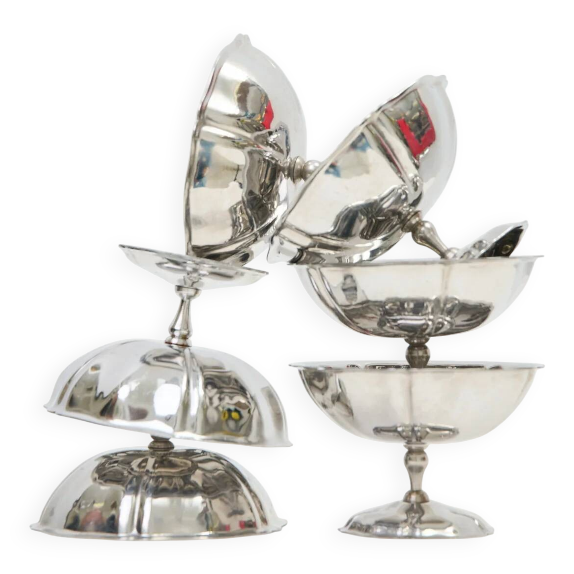 Coupes à dessert dentelées avec pied, 1970s