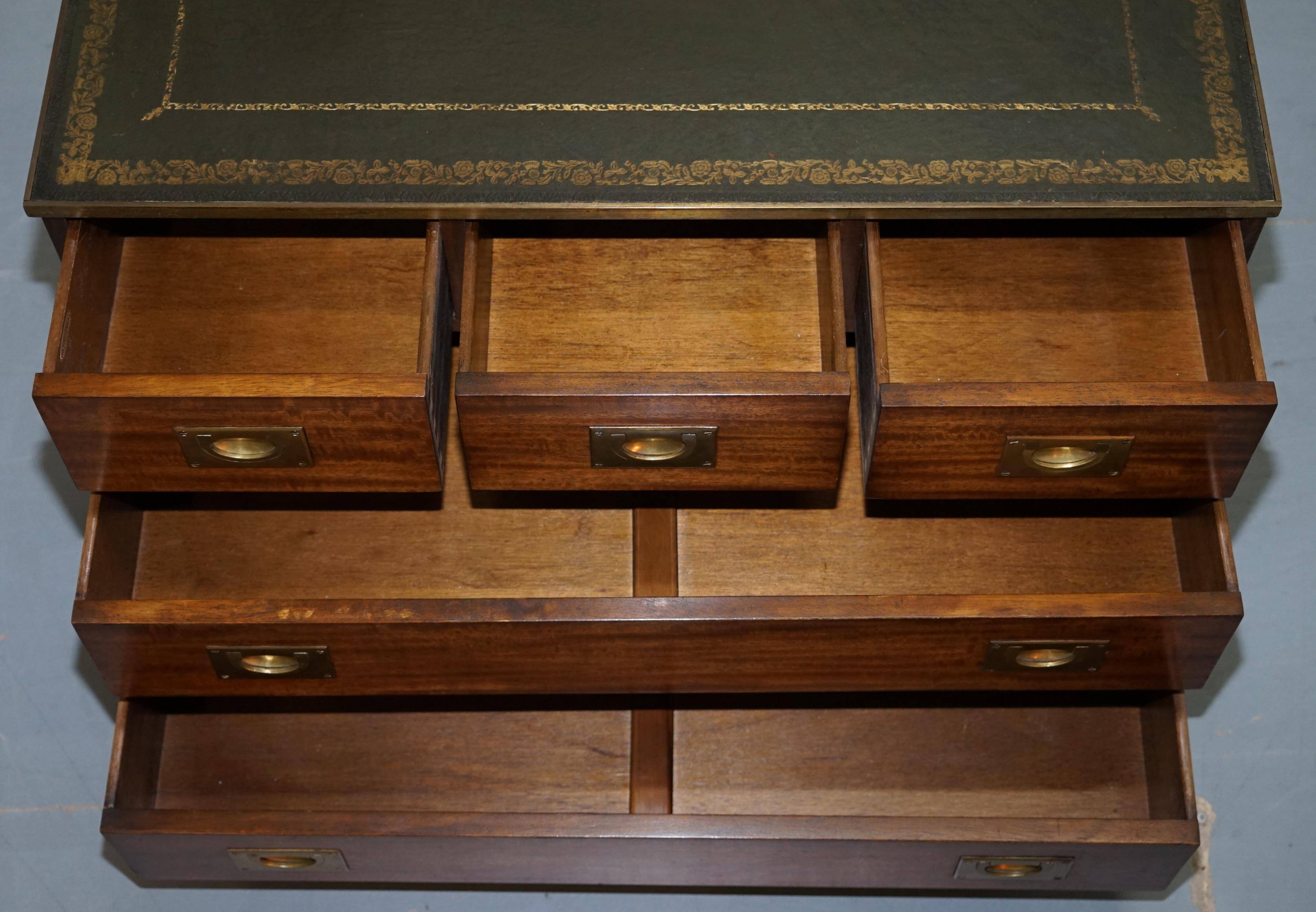 Reprodux Bevan Funnell chest of drawers with a leather top