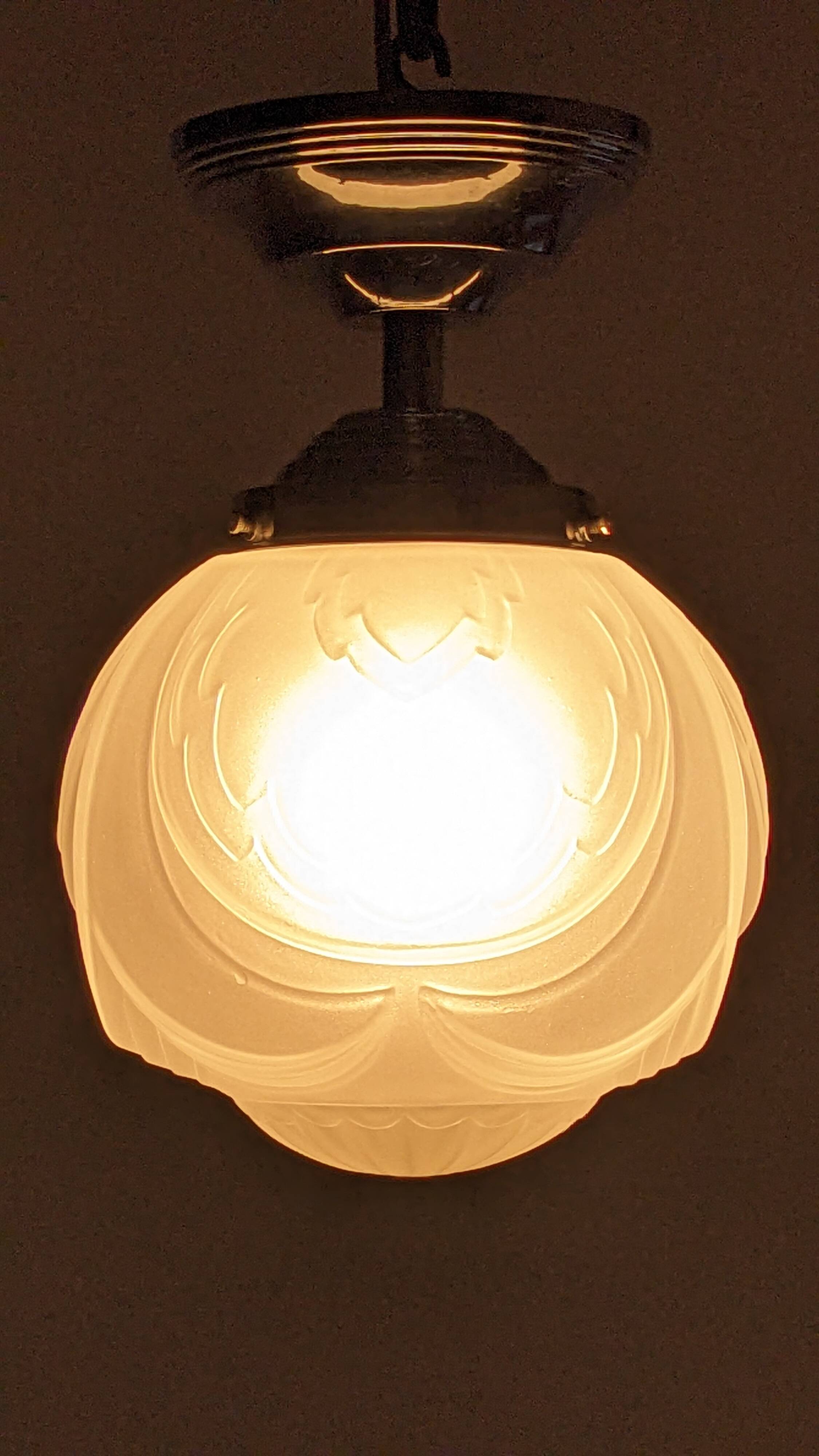 Art Deco ceiling light in frosted glass circa 1930