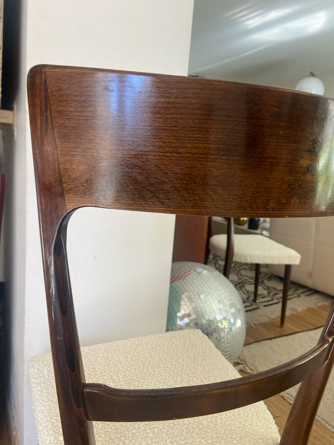 Series of 4 mahogany chairs 40s