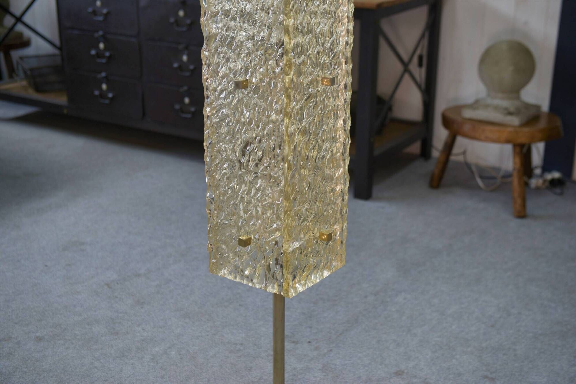 Floor lamp by Pierre Disderot for Dallux, resin and marble, 1960s.
