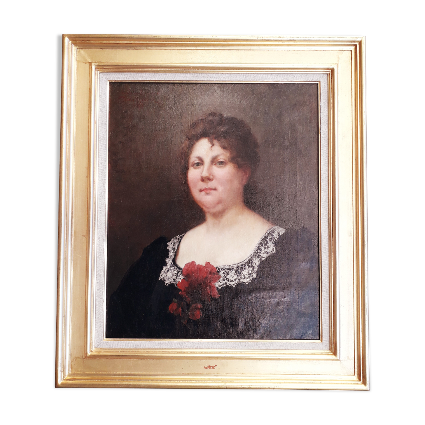 Portrait of a woman with a lace collar Desiree Trouillebert 1897