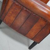 Vintage Dutch Cognac Colored Leather Club Chair, Set of 2